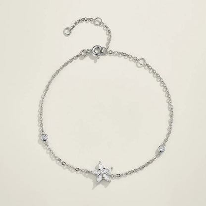 Damen-Kettenarmband mit Stern-Moissanit aus Sterlingsilber