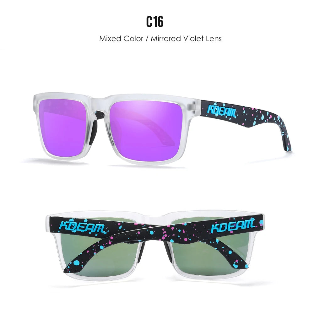 Sonnenbrille quadratisch polarisiert 37 Farben UV400 lässig Outdoor Unisex
