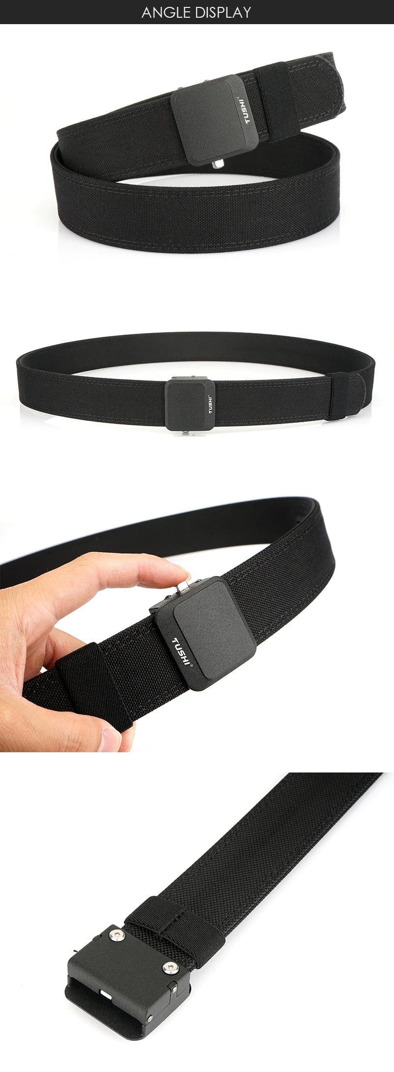 VATLY EDC Tactical Gürtel Herren Nylon Rigid mit Automatik-Schnalle