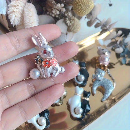 Brosche Hase Kristall Strass Luxus Kleidung Mantel Glänzend Damen