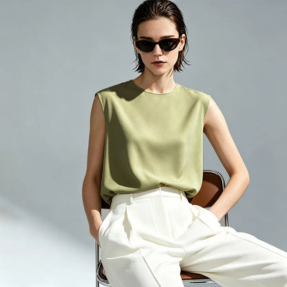 Elegantes Damen Chiffon Outfit Mit Flexibler Faltenhose