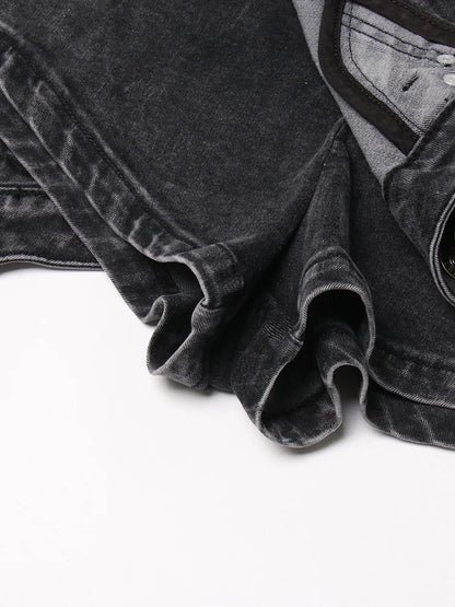Langer Damen-Trenchcoat mit Patchwork-Streifen und Gürtel – lässiger Mantel mit Revers und langen Ärmeln