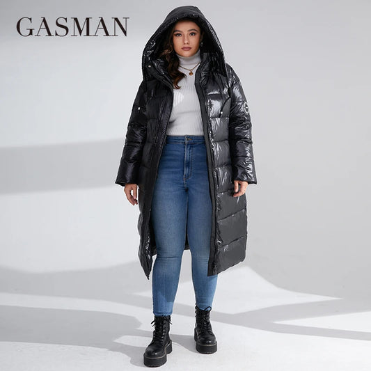 Langer Damen-Parka mit Kapuze und Reißverschlusstaschen – warme Herbstjacke mit langen Ärmeln