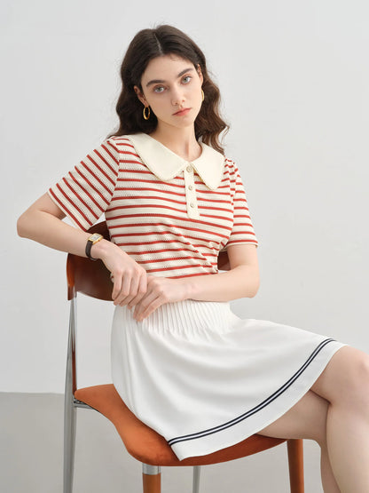 Poloshirt mit Knopfleiste und Farbblock-Design