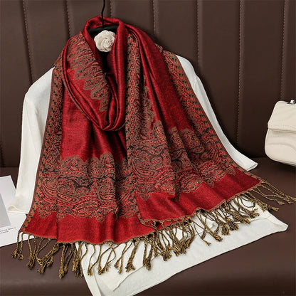 Damen Winterschal Kaschmir Pashmina Luxus Druck warm Stolen Foulard Baumwolle