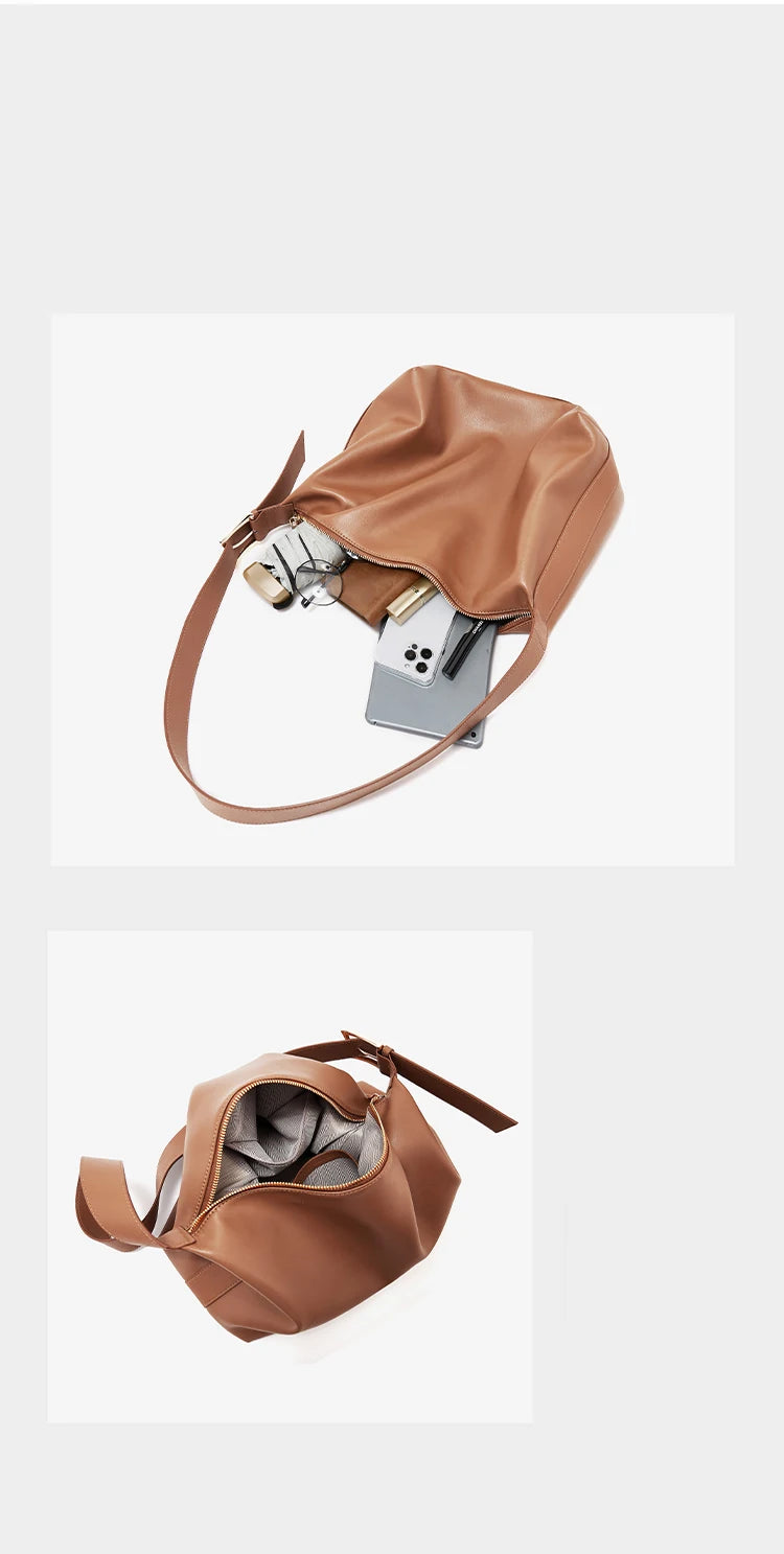 Damen Tote Tasche aus Split-Leder mit großem Fassungsvermögen Crossbody