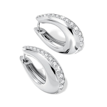 Damen-Hoop-Ohrringe Moissanit Tropfen Aus 925er Silber Antiallergisch Alltags-Schmuck
