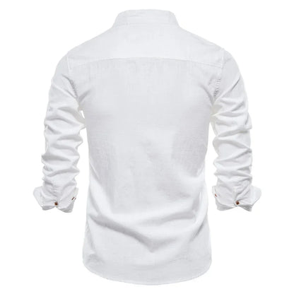Herren Hemd aus Baumwolle in einfarbigem Design mit lässigem Revers