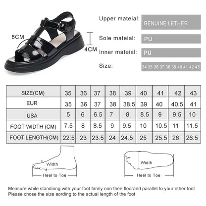 AIYUQI Frauen Sandalen Sommer 2025, Neue Echtes Leder Keil Frauen Sandalen Offene spitze Römischen Sandalen Frauen