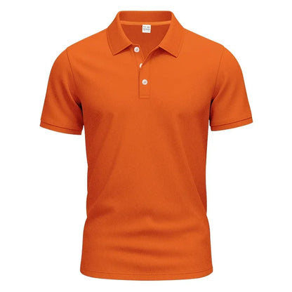Langärmeliges Herren-Poloshirt mit Waffelstruktur und Knopfleiste – ideal für Freizeit und Urlaub