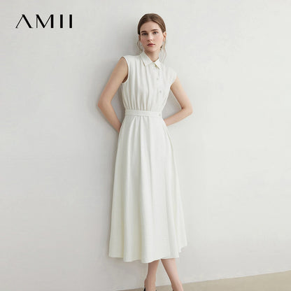 Elegantes Damen Midikleid Mit Reverskragen Ideal Für Büro Und Sommer