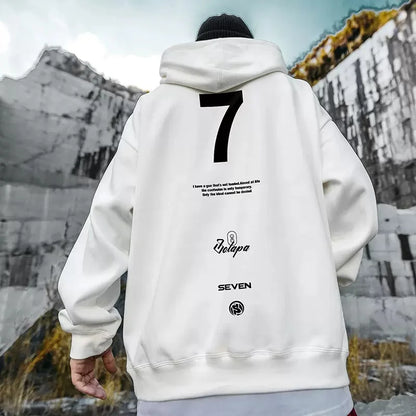 High Street Letter Print Pullover Hoodies für Männer Vorder taschen Baggy Casual Vintage Kapuzen pullover Fleece Y2k Hoody Kleidung