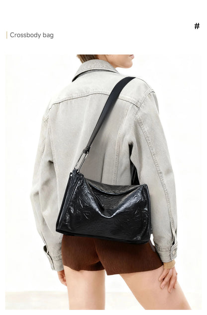 Damen Schulter Tasche aus echtem Leder im Boston Bag Design