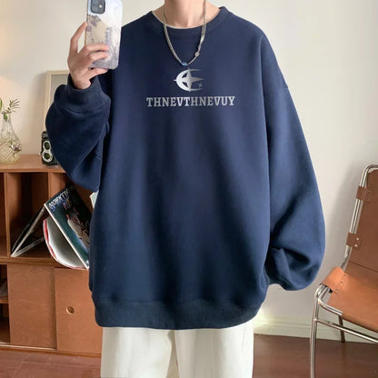Herren Sweatshirt im y2k Stil mit O-Neck und Hip Hop Design
