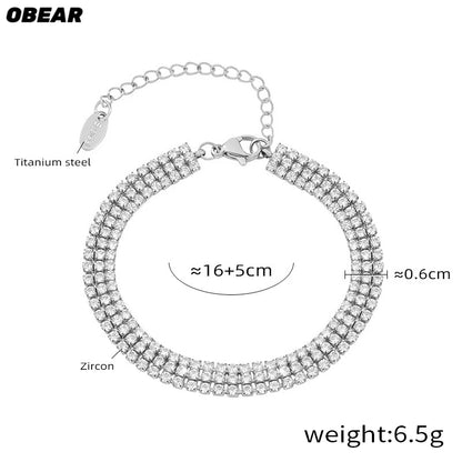 Damen-Kettenarmband mit Zirkonia und Regenbogenkristall