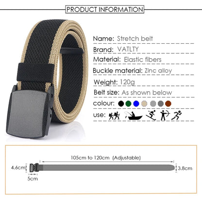 Unisex-Gürtel Elastisch Aus Canvas Mit Nylon-Schnellverschluss 3,8 cm Breite Für Outdoor