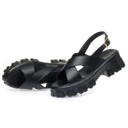 AIYUQI Frauen Sandalen Römischen 2025, Sommer Neue Echt Leder Damen Sandalen Große Größe 41 42 43 Plattform Mode sandalen Mädchen