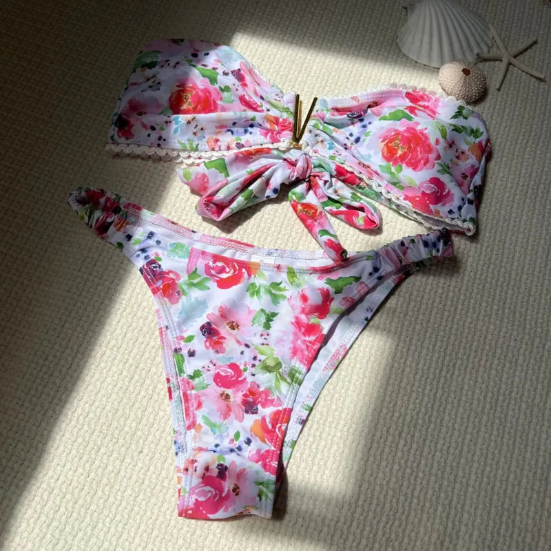 Sexy Push-Up-Bikini im brasilianischen Stil mit Tanga für Strand und Pool