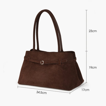 Damen-Schultertasche Aus Natur-Wildleder Mit Langem Henkel | Vielseitig