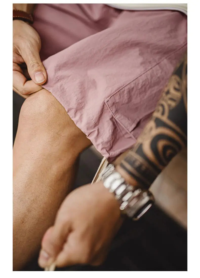 Herren Cargo-Shorts aus schnelltrocknendem Material mit elastischer Taille für den Sommer