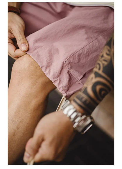 Herren Cargo-Shorts aus schnelltrocknendem Material mit elastischer Taille für den Sommer