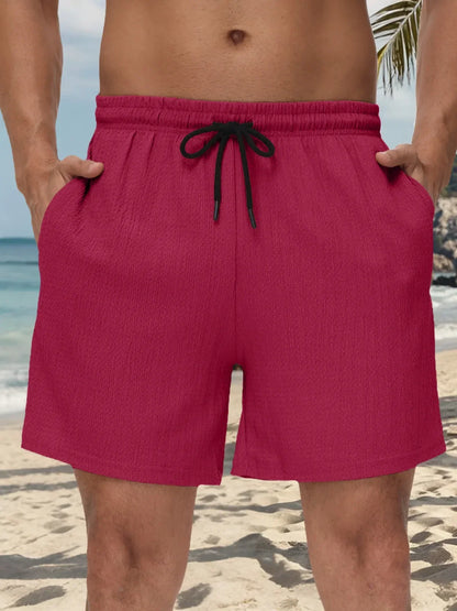 Leichte Herren-Sportshorts aus Eisseide – lockere, knielange Sommerhose in Schwarz