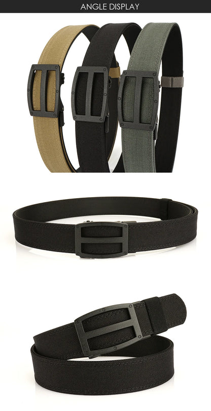 Herren-Taktischer Gürtel aus Nylon mit Automatik-Schnalle für Alltag und Outdoor in Blau