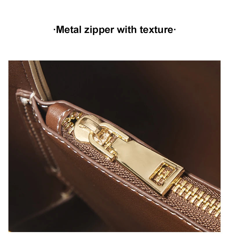 Damen Handtasche aus Split-Leder mit großer Kapazität
