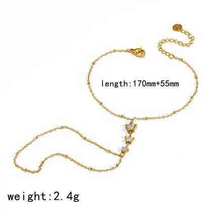 Damen-Kettenarmband in Y-Form mit bunten Zirkonia