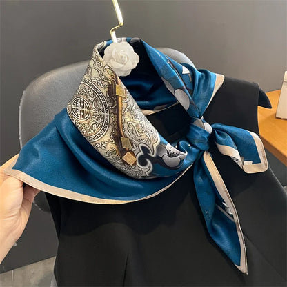 Damen Seidenschal quadratisch 70cm Halstuch Bandana Hijab Pashmina M