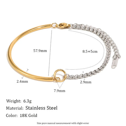Damen-Armband mit Kastenkette und Stabglieder aus Edelstahl
