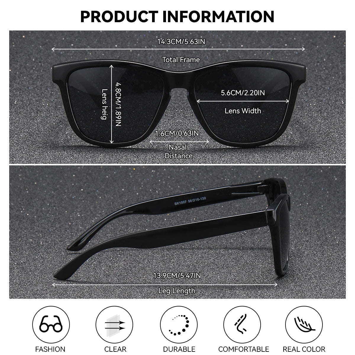 Damen-Sonnenbrille Campus transparent PC UV400 polarisiert Geschenkbox