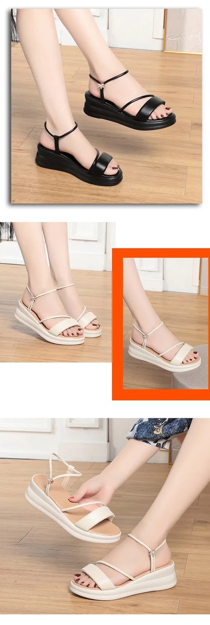 AIYUQI Damen-Sandalen, große Größe, Sommer 2022, neue Keil-Damen-Sandalen, offene Zehen, römische Sandalen