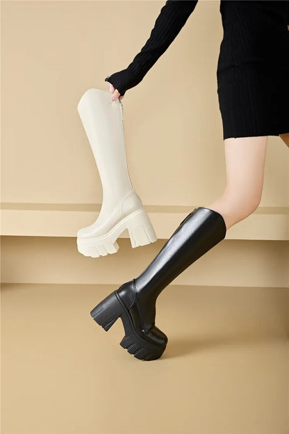 AIYUQI Western Cowboy Boots Women 2025 New Fashion High Heel Female Rider Boots 11cm Heel High Platform Skinny Boots Women