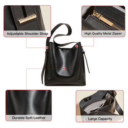 Damen Schultertasche aus Leder im klassischen Stil Große Tote für Büro