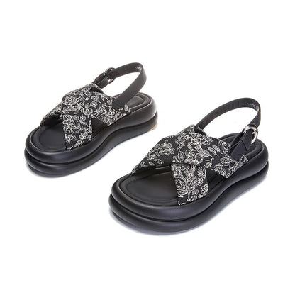Damen Plattform Sandalen Ein-Riemen Rutschfest