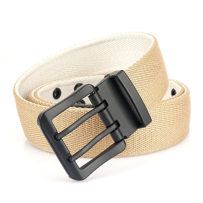 VATLY Vintage Wendegürtel Herren Canvas 38mm Doppelnadel-Schnalle Arbeit