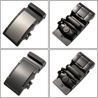 Herren-Gürtel aus Echtleder 35 mm Breite mit Silberner Automatik-Schnalle für Business und Alltag