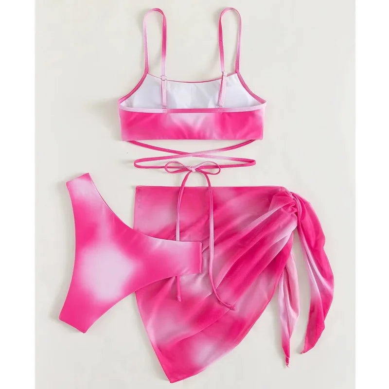 Gestreiftes sexy Bikini-Set für Damen mit Push-up-Effekt – ideal für Strand und Pool