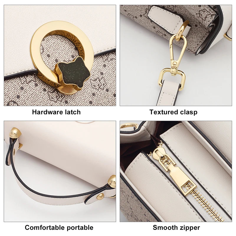 Damen Crossbody Tasche Aus PVC Leder Im Vintage Stil