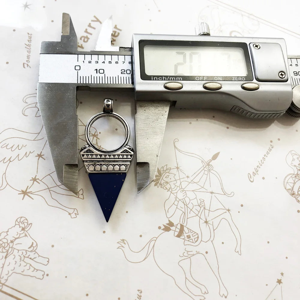 Damen-Charm-Anhänger Lucky Dreieck blau mystisch aus Sterlingsilber