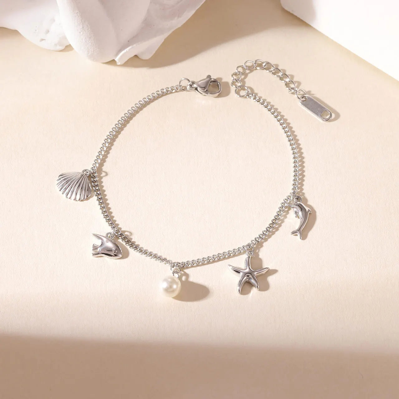 Damen-Charm-Armband mit Ozean-Motiven aus Edelstahl