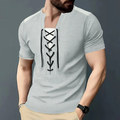 Kurzärmeliges Herren-Sommer-T-Shirt mit lockeren Streifen – vielseitiges, trendiges Oberteil für Paare