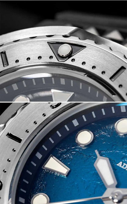 Herren-Profi-Taucheruhr mit Doppel-Saphirglas-Luenette und 300 m Wasserdichtigkeit