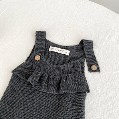 Baby Strampler aus Strick mit Rüschen für Jungen und Mädchen