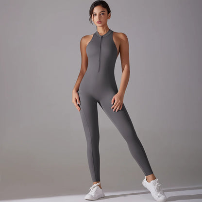 Damen-Bodyshaper mit Push-up, ärmellos, schmaler Schnitt, dunkelgrau, mit Frontreißverschluss
