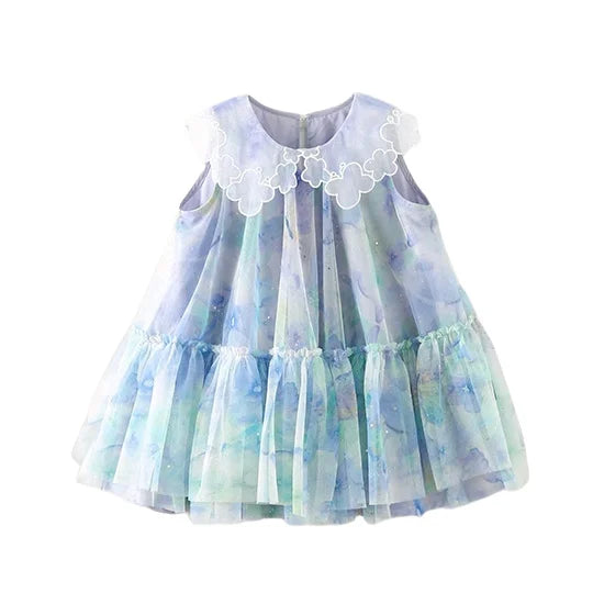 Ärmelloses Sommerkleid für Mädchen in Rosa mit niedlichem Design – ideal für Geburtstagsfeiern und Hochzeiten