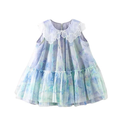 Ärmelloses Sommerkleid für Mädchen in Rosa mit niedlichem Design – ideal für Geburtstagsfeiern und Hochzeiten