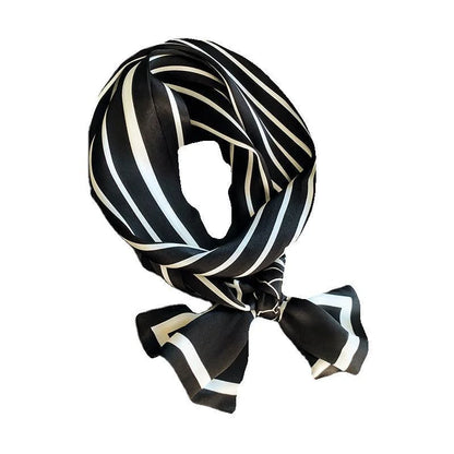 Damen Seidenschal dünn Taschenband Foulard Haarband Stirnband bedruckt G