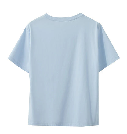 Damen Sommer T-Shirt mit Rundhals und Kordelzug in lässiger Form